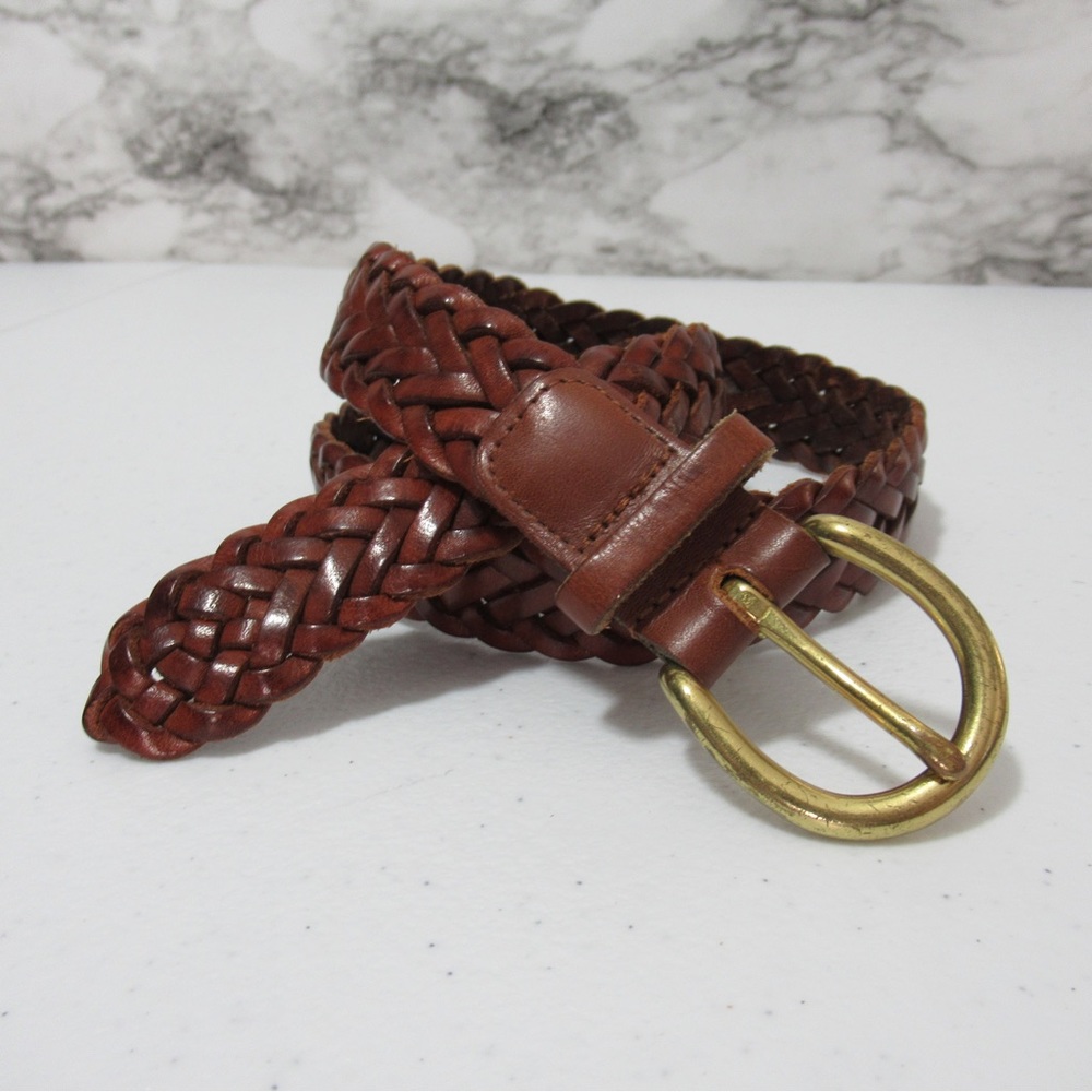 Coach Braided Leather Belt Woven 3854